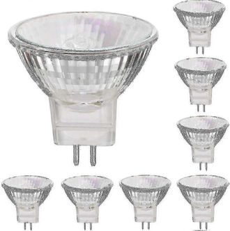OEM Paquete De 8 Focos Hal&oacute;genos Gu4 De 12 V Y 20 W, Luz Blanca C&aacute;lida De 2800 K, Regulables