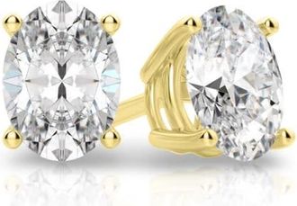 Tresorra 14K Yellow Gold Oval Cut Earth Mined Diamond Stud Earrings