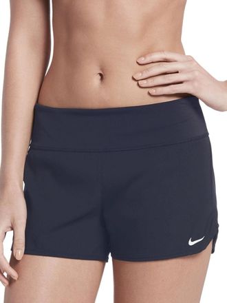 Nike Solid Element Board Shorts Womens Blue Elastic Waist Swimwear DSGL286