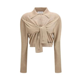 Marine Serre Donna, Maglie, Beige, XL, new