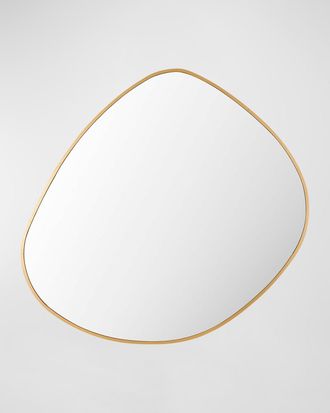Surya Pebble 37 Free-Form Wall Mirror, Gold
