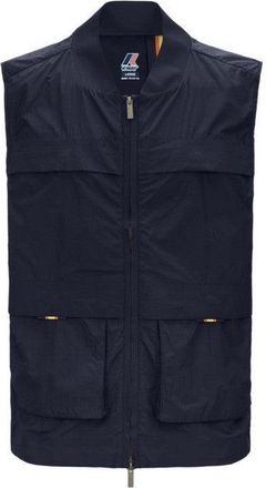 K-Way Textured Finish Blue Jacket With Adjustable Hem