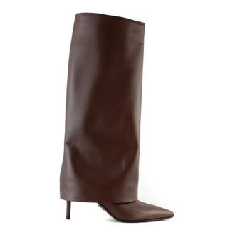 Sergio Levantesi Heeled Boots, female, Brown, Size: 7 US Brown Leather Gorizia Boots with 9cm Heel