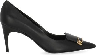 Sergio Rossi Black Arrowhead Decorative Plaque Pumps