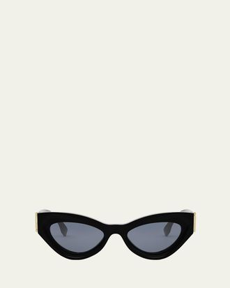 Fendi FF Diamond Logo Acetate Cat-Eye Sunglasses
