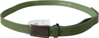 Costume National Green Leather Silver Buckle Waist Men Mens Belt