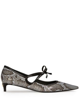 Dolce & Gabbana 30 mm DNA leren pumps met strik - Bruin