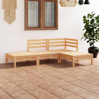 vidaXL Juego De Muebles De Jard&iacute;n 4 Piezas Madera Maciza De Pino Vidaxl