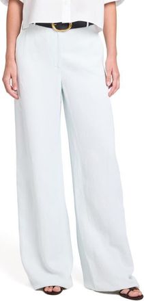 TWP Dylan Coated Wide Leg Pants in Blue Flower at Nordstrom, Size 12