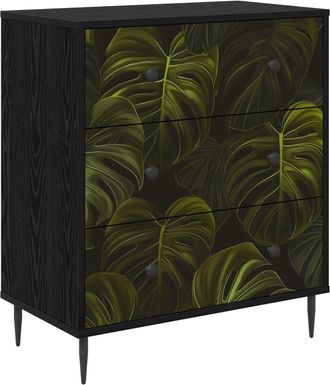 vidaXL Cajonera Elburg Estampado De Hojas De Palma 66 X 36,5 X 76 Cm Vidaxl