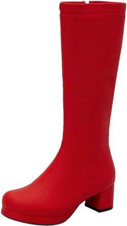 Generic Women Pu Leather Knee High Boots Round Toe Winter Long Elegant Cosplay Party Boot