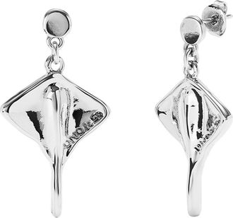 UNOde50 Sterling Silver Plated Short Earrings with Manta Ray Figure at Nordstrom