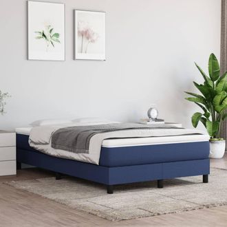 vidaXL Estructura De Cama Sin Colch&oacute;n Tela Azul 120x200 Cm Vidaxl