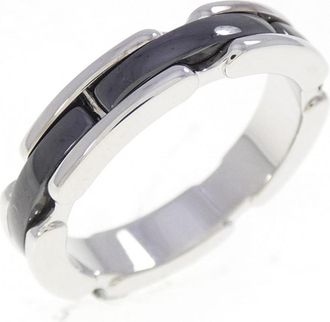 Chanel White White Gold (18K) Ceramic Band Ring (Pre-Owned)