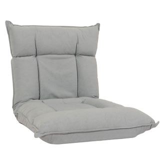 Hhg Nunca Usado] Sill&oacute;n De Suelo Hhg 909, Sill&oacute;n Reclinable Coj&iacute;n De Suelo Sof&aacute; Plegable 6 Posiciones Reclinable, Estructura Robusta Terciopelo, Gris Clar