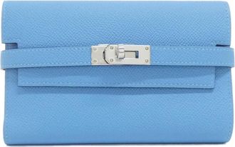 Herm&egrave;s Blue Epsom Leather Wallet (Tri-Fold) (Pre-Owned)