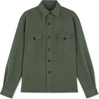 Fortela Kenny Wool Overshirt in Green at Nordstrom, Size Xx-Large Eu