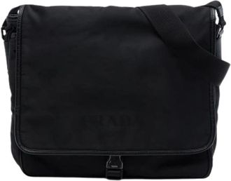 Prada Pre-owned Vintage Nylon Crossbody Bag - Dames - Vintage Schoudertas - Zwart - ONE Size - Nylon - Vintage