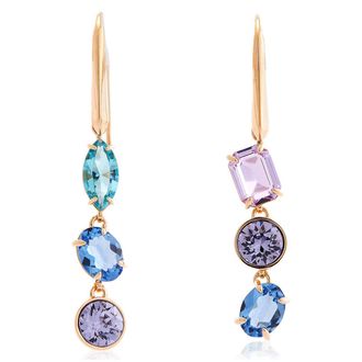 Swarovski Gema Gold-Tone Plated Asymmetrical Earrings