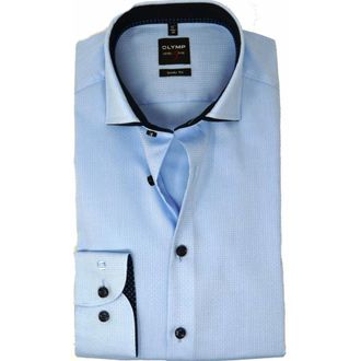Olymp Olymp, Heren, Overhemden, Blauw, Maat: 4XL Leer