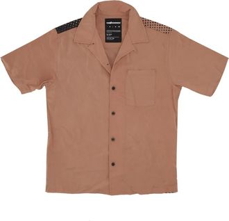 The Hundreds Face Woven Short Sleeve Shirt - Heren - Korte mouwen Overhemden - Bruin - M - Rayon - Overhemden