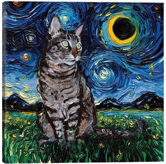 iCanvas Icanvas Tiger Cat Night By Aja Trier Wall Art