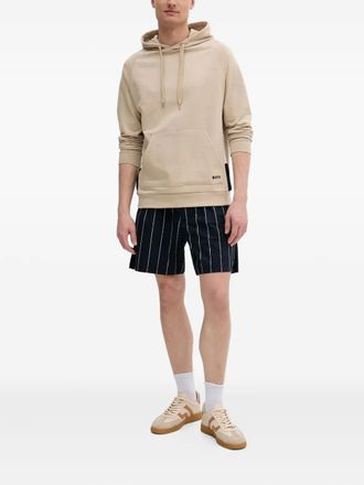 BOSS pinstripe drawstring shorts - Black