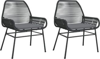 vidaXL Vidaxl - Sillones De Jard&iacute;n Con Cojines 2 Uds Rat&aacute;n Sint&eacute;tico Negro