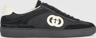 Gucci Mens G75 Sneaker, Black, GG Canvas