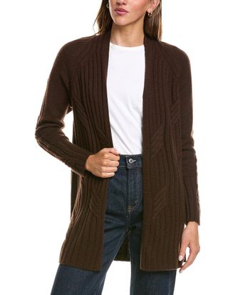 Fort&eacute; Cashmere Luxe Cable 100% Cashmere Cardigan