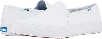 Keds Double Decker Slip On Womens Shoes White : 5.5 B - Medium, Canvas