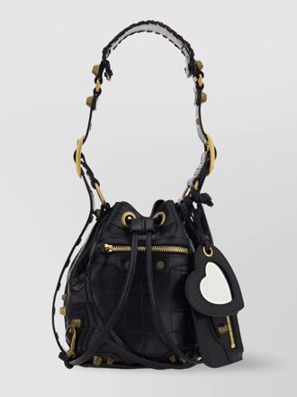 Balenciaga embossed crocodile texture shoulder bag