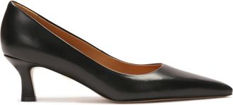 Kazar Zwarte lage pumps met lage hak - Dames - Pumps - Zwart - 39 EU - Leer - Schoenen