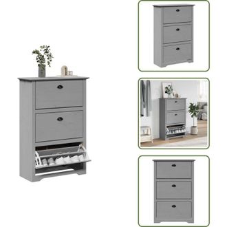 vidaXL The Living Store Scarpiera BODO Grigia 80x35x118 cm - Scarpiera in legno