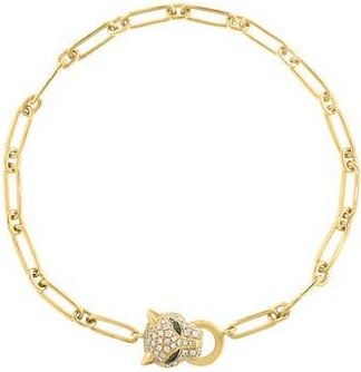 Effy Pav&eacute; Diamond & Tsavorite Panther Head Bracelet in Gold at Nordstrom Rack, Size 7.5