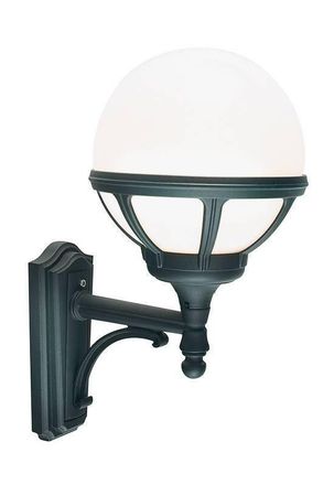 Netlighting 1 Light Outdoor Globe Wall Light Black IP54 E27