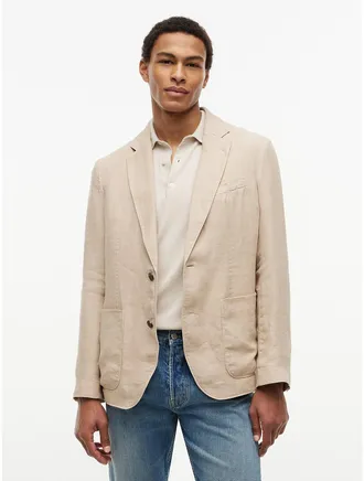 Tommy Hilfiger Mens Garment-Dyed Linen Casual Blazer - Beige - 38