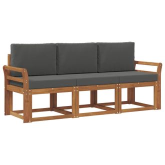 vidaXL Conjunto De Sof&aacute;s De Exterior 3 Pcs Natural Y Antracita Vidaxl