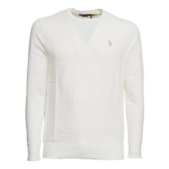 Polo Ralph Lauren Long Sleeve Tops, male, White, Size: XL Crew Neck Slim Long Sleeve Top