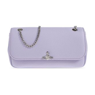 Vivienne Westwood Tassen, Dames, Paars, ONE Size, Leer, Schoudertas met Logo