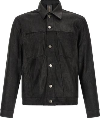 Giorgio Brato Black Solid Shirt Collar Jacket