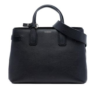 Burberry Pre-owned Burberry Medium Leather and House Check Banner Satchel Ladies 6HHBKQCRA8K463YO