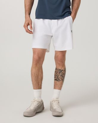 Vuori Clothing Crosscourt Pro Shorts Unlined 7 | White | XS, Size Extra Small