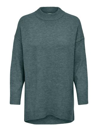 Only Strickpullover ONLY ONLSILJA L/S LOOSE PULLOVER EX KNT, Damen, Gr. XS (34), gr&uuml;n (balsam gr&uuml;n detail:melange), Strick, Obermaterial: 75% Polyacryl, 22