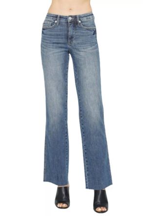 Judy Blue Mid Rise Tummy Control Vintage Straight Jeans In Medium Blue