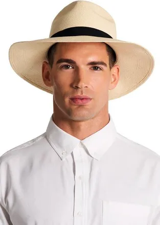 Coolibar Mens Cuenca Wide Brim Panama Hat, UPF 50+ Sun Protection in Natural at Nordstrom, Size Medium