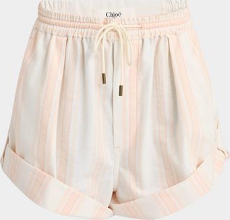 Chloé Striped Pull-On Shorts