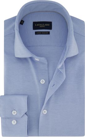 Cavallaro overhemd Cavallaro lichtblauw streepjes slim fit cutaway boord