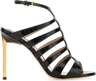 Tom Ford Sandalen met hoge hak - Dames - Sandalen met hakken - Zwart - 36 EU - Leer - Schoenen