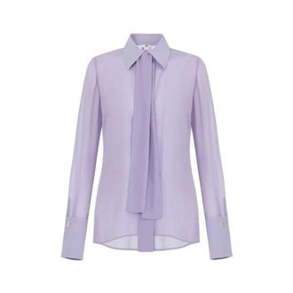 Elisabetta Franchi Dames, Blouses & Shirts, Paars, Maat: M Zijde
